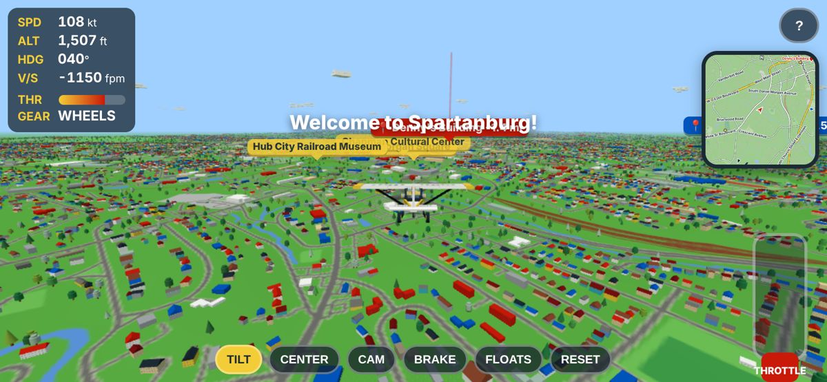 The game on a phone held sideways, with tilt controls